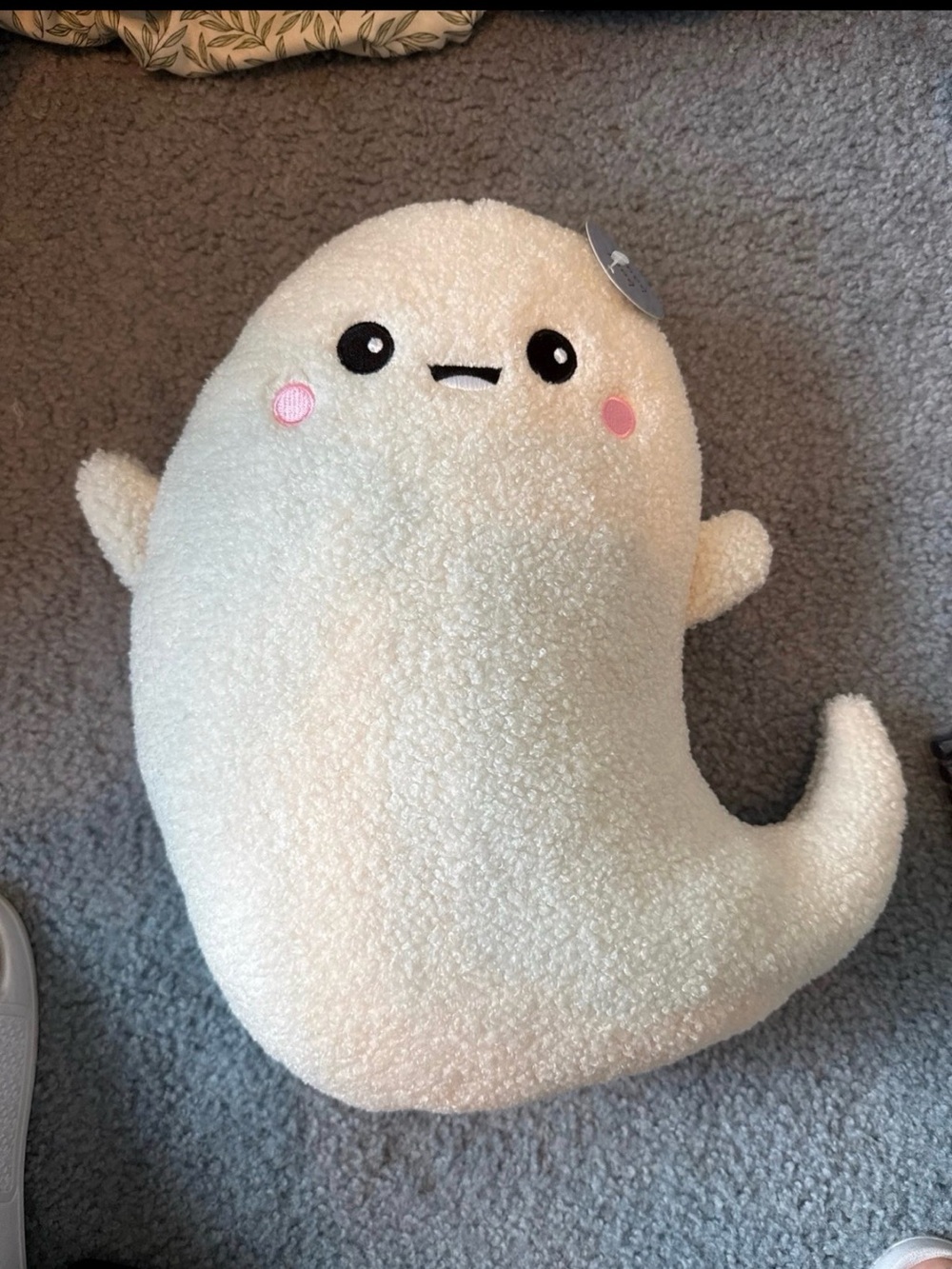 Plush Cream Ghost Pillow with warming sachet- Cute Cheek Accey